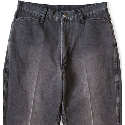 Kapital 14oz Black x Black Denim 5P Frisko (Center Pleats)