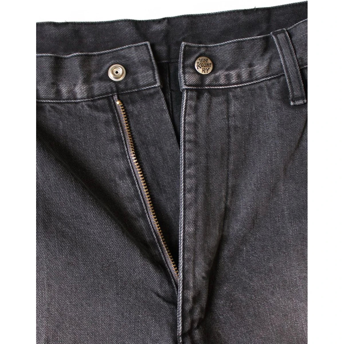Kapital 14oz Black x Black Denim 5P Frisko (Center Pleats)