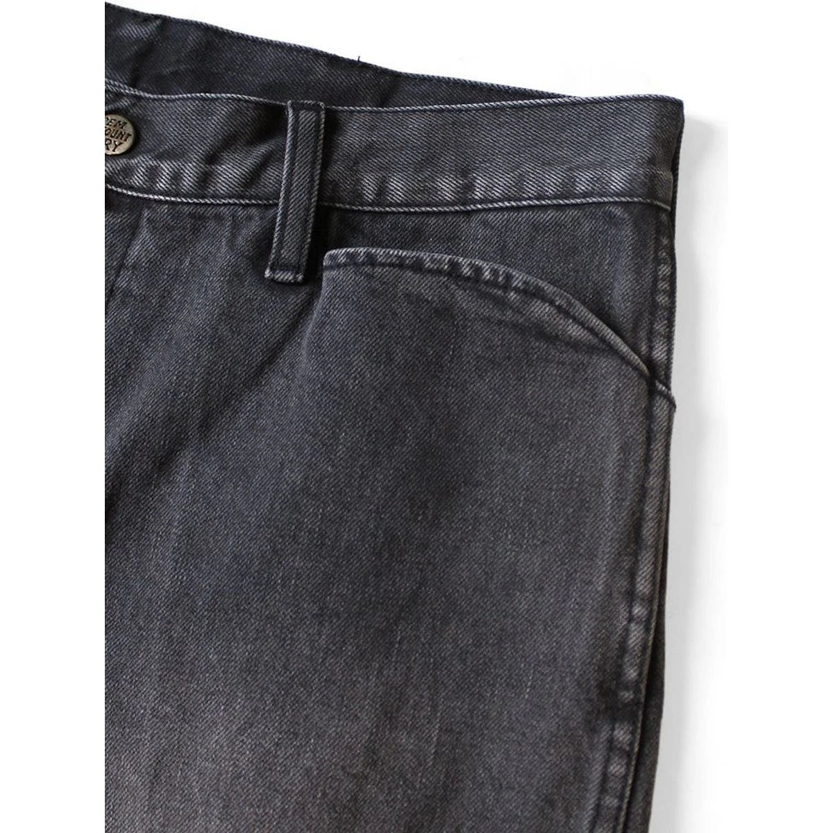 Kapital 14oz Black x Black Denim 5P Frisko (Center Pleats)
