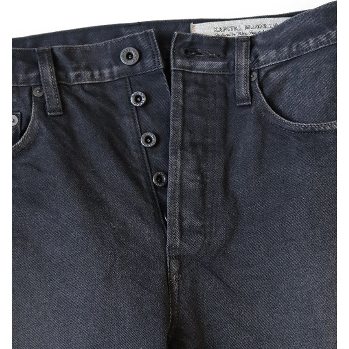 Kapital 14oz Black x Black Denim 5P Monkey Cisco (Processed)