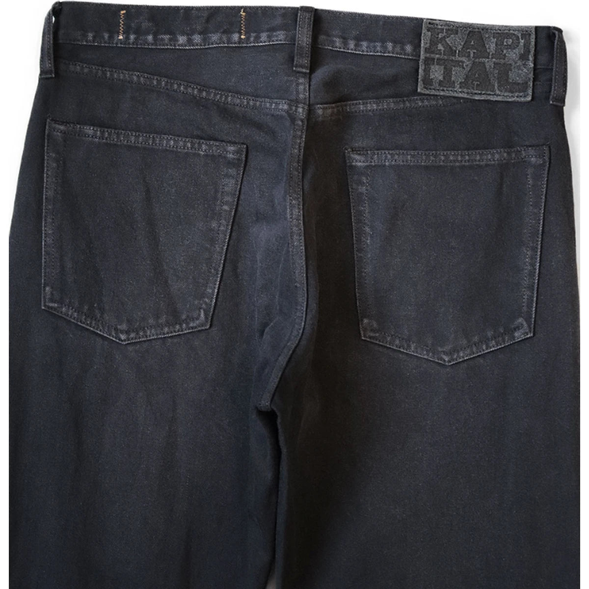 Kapital 14oz Black x Black Denim 5P Monkey Cisco (Processed)