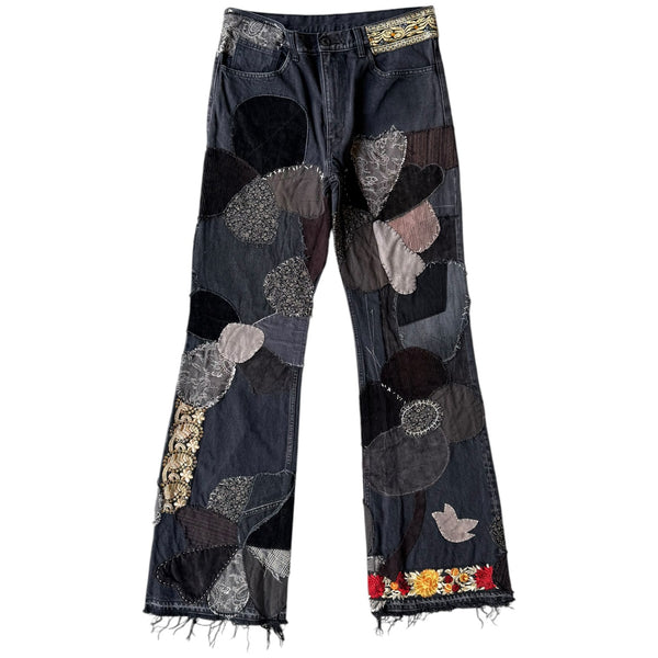 Kapital 12.5oz Denim 5P Rat Flare Pants (Beautiful World Insane