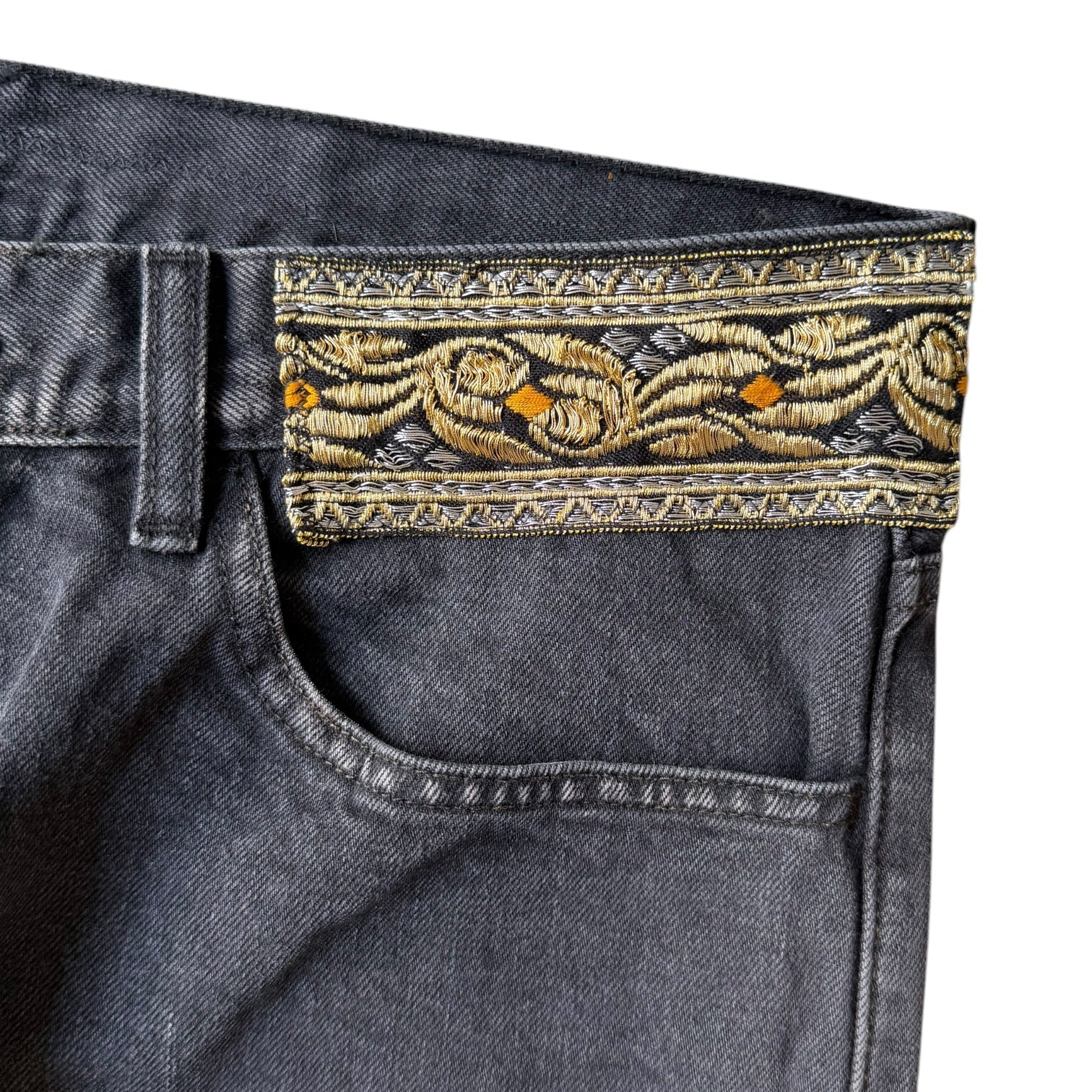 Kapital 12.5oz Denim 5P Rat Flare Pants (Beautiful World Insane