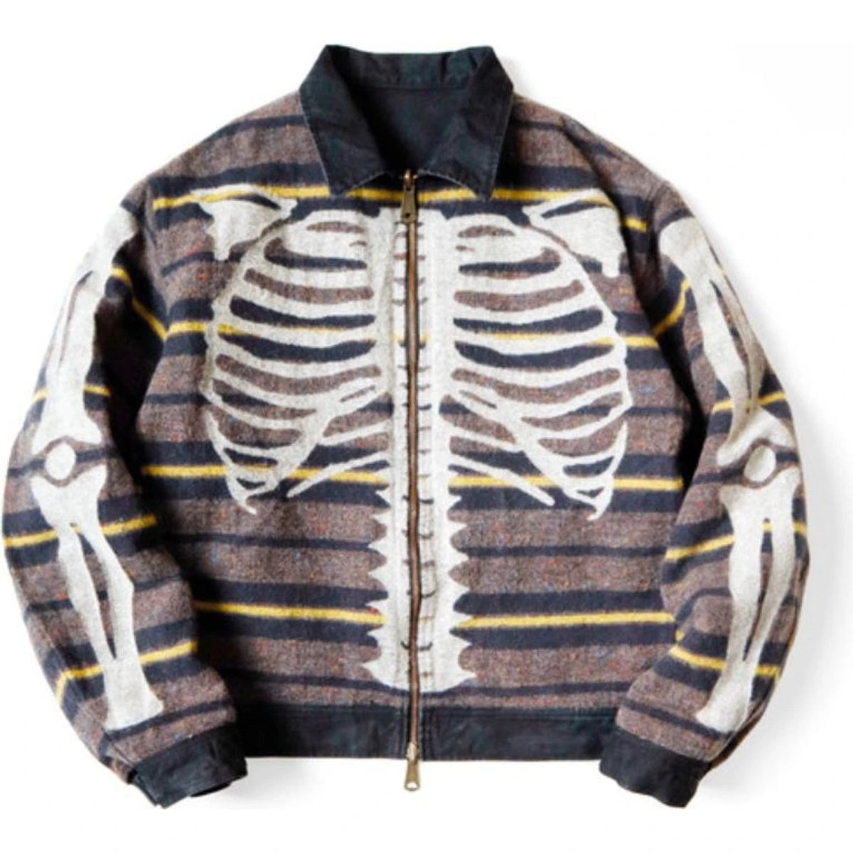 Kapital 14oz Black x Black Denim Bone Lining Reversible Zip Up Work Jacket