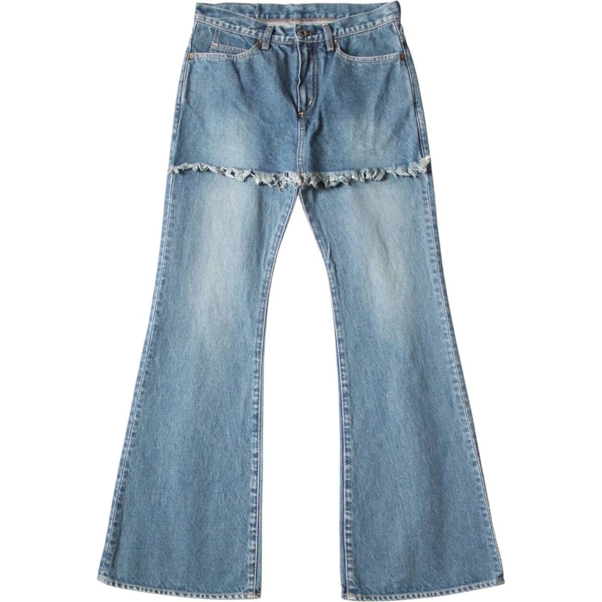 Kapital 14oz Denim 5P Apron-Skouser Flared Pants (Processed)