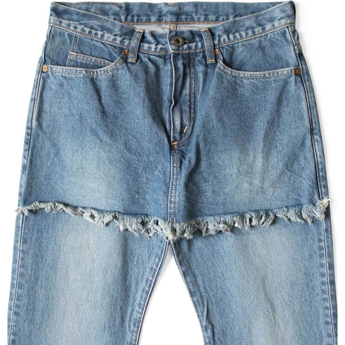 Kapital 14oz Denim 5P Apron-Skouser Flared Pants (Processed)