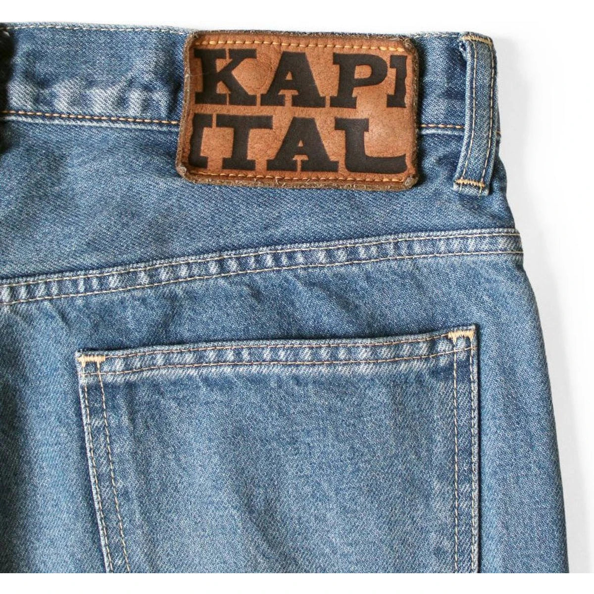 Kapital 14oz Denim 5P Apron-Skouser Flared Pants (Processed)