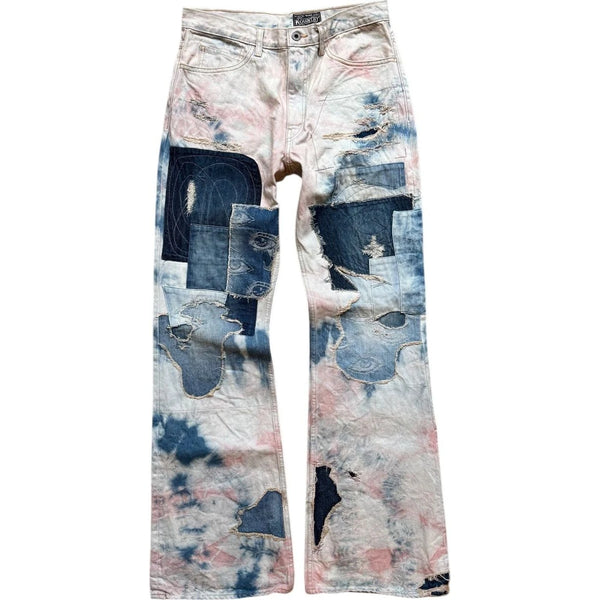 Kapital 14oz Denim 5P Tie-Dye Rat Flare Pants (Crazy Dixie Remake