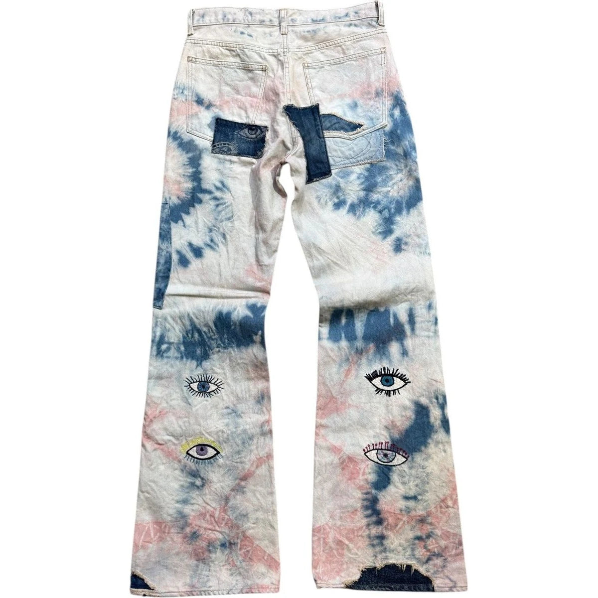 Kapital 14oz Denim 5P Tie-Dye Rat Flare Pants (Crazy Dixie Remake)