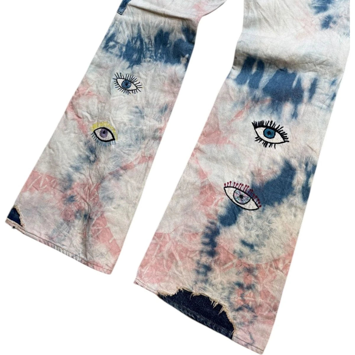 Kapital 14oz Denim 5P Tie-Dye Rat Flare Pants (Crazy Dixie Remake)