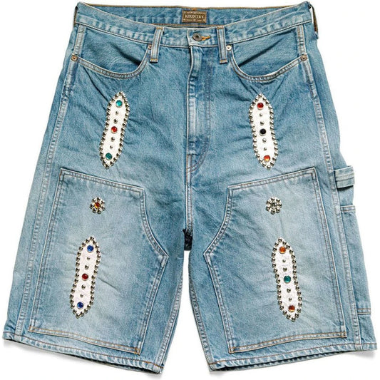 Kapital 14oz Denim Short Pants Studs Remake (Indigo Processing)