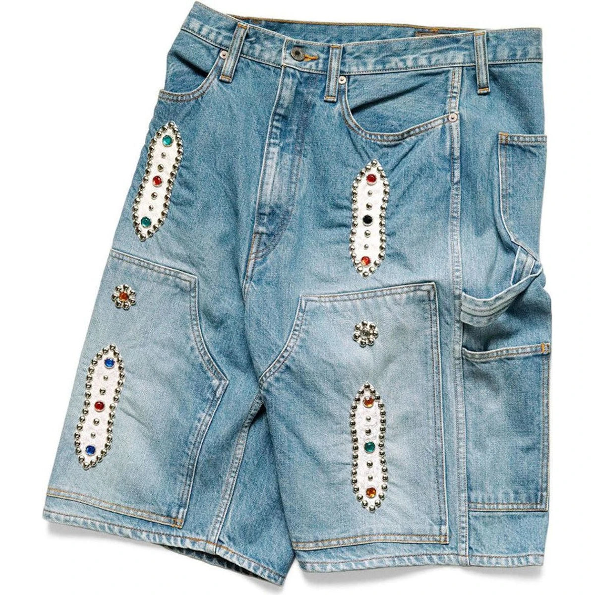 Kapital 14oz Denim Short Pants Studs Remake (Indigo Processing)