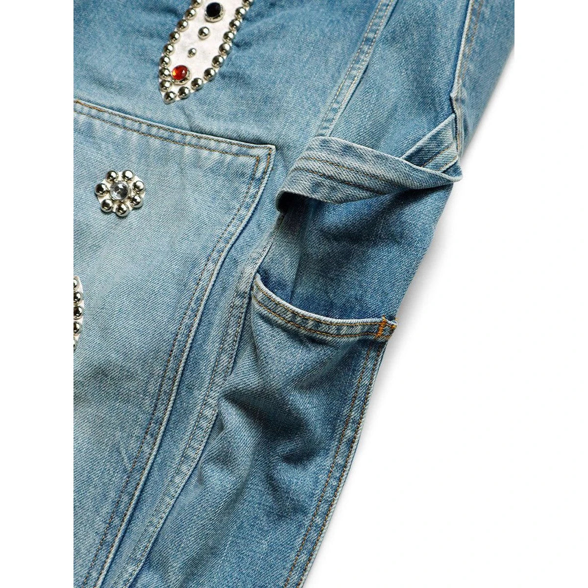 Kapital 14oz Denim Short Pants Studs Remake (Indigo Processing)