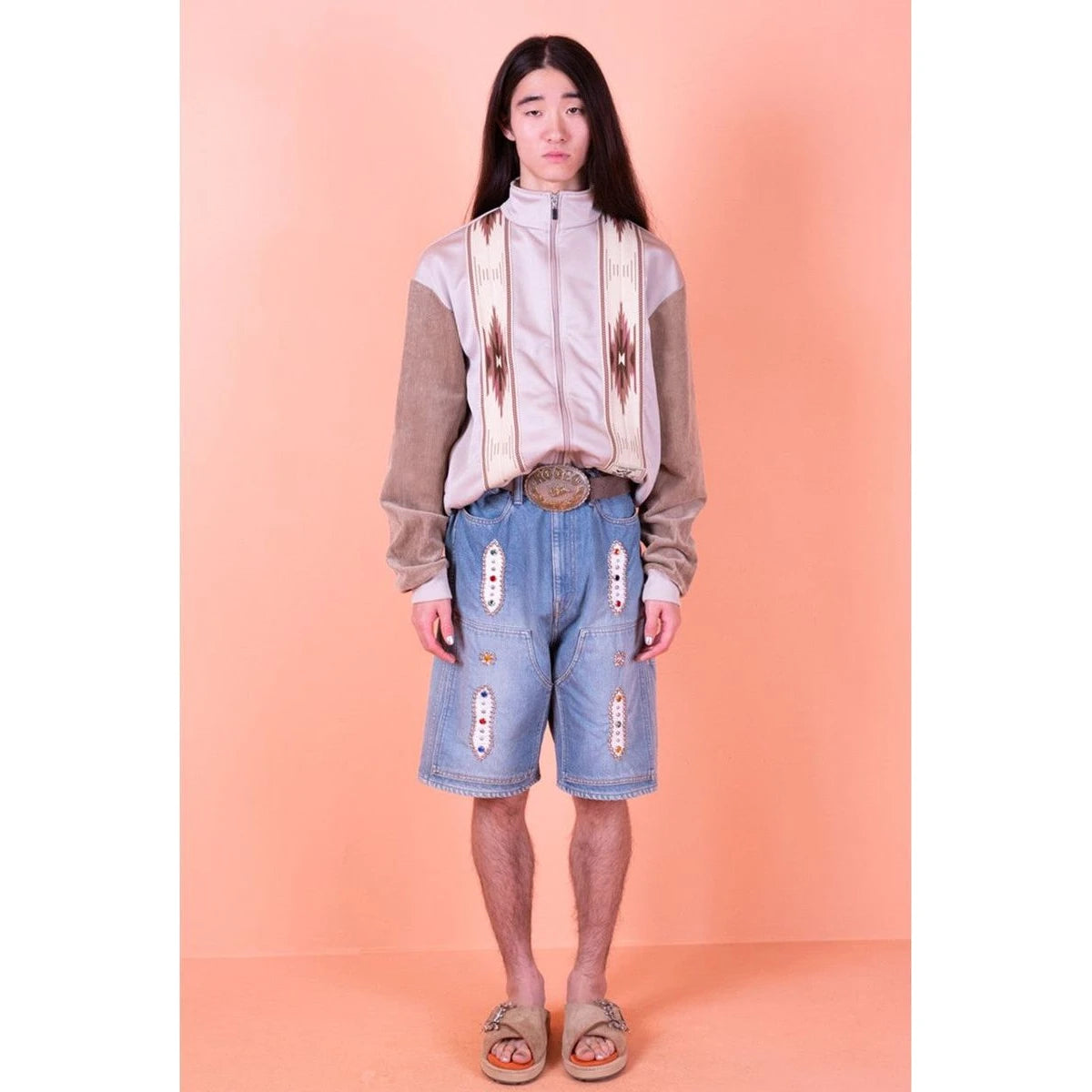 Kapital 14oz Denim Short Pants Studs Remake (Indigo Processing)