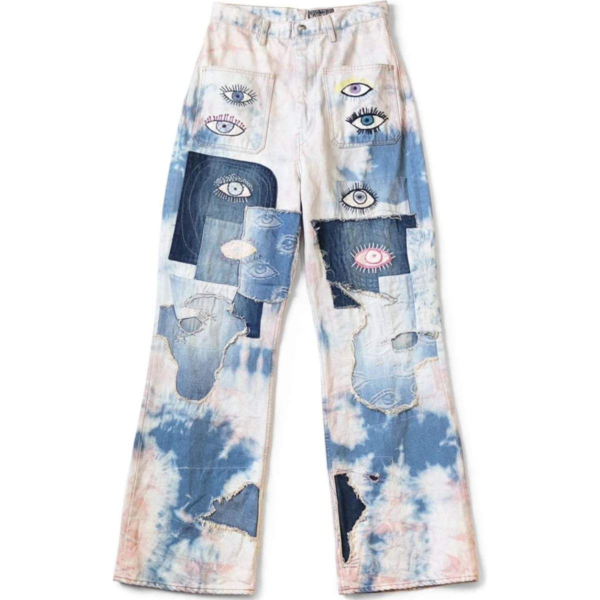 Kapital 14oz Denim Tie-Dye Baggy Flare Pants (Crazy Dixie Remake)