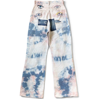 Kapital 14oz Denim Tie-Dye Baggy Flare Pants (Crazy Dixie Remake)