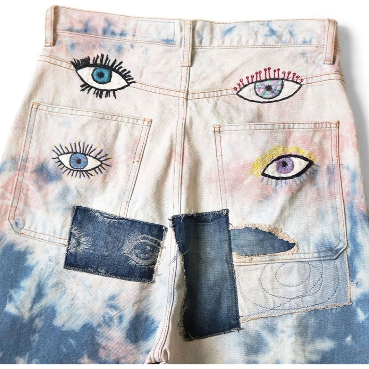 Kapital 14oz Denim Tie-Dye Baggy Flare Pants (Crazy Dixie Remake)