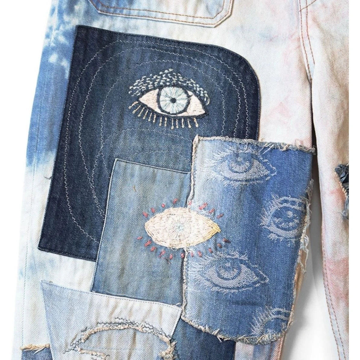 Kapital 14oz Denim Tie-Dye Baggy Flare Pants (Crazy Dixie Remake)