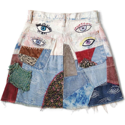 Kapital 14oz Denim Tie Dye Mini Skirt (Speakeasy Remake)