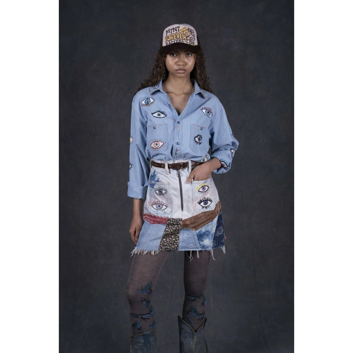 Kapital 14oz Denim Tie Dye Mini Skirt (Speakeasy Remake)