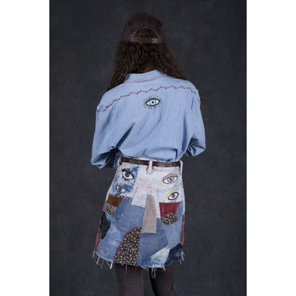 Kapital 14oz Denim Tie Dye Mini Skirt (Speakeasy Remake)