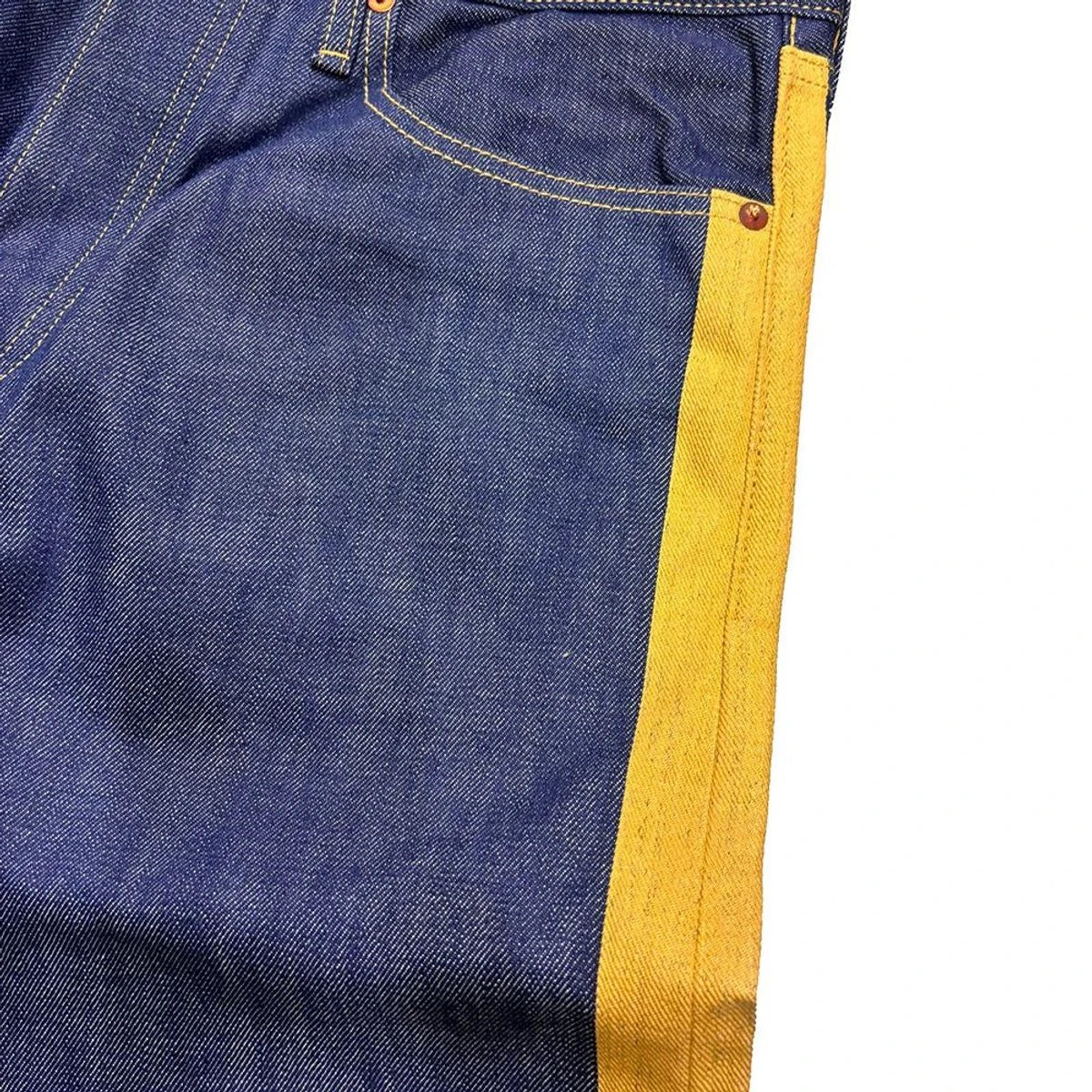 Kapital 14oz Raw Denim Marley Talking Blues Selvedge 5P Pants (With Paulownia Wooden Box)