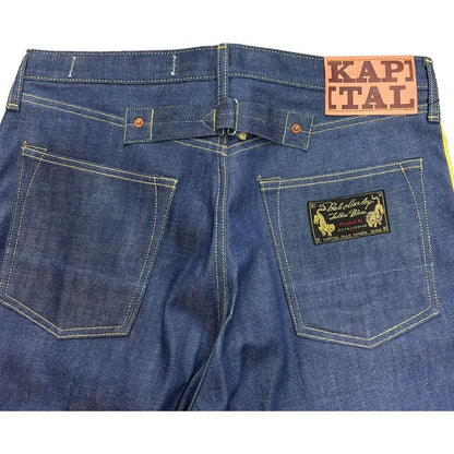 Kapital 14oz Raw Denim Marley Talking Blues Selvedge 5P Pants (With Paulownia Wooden Box)