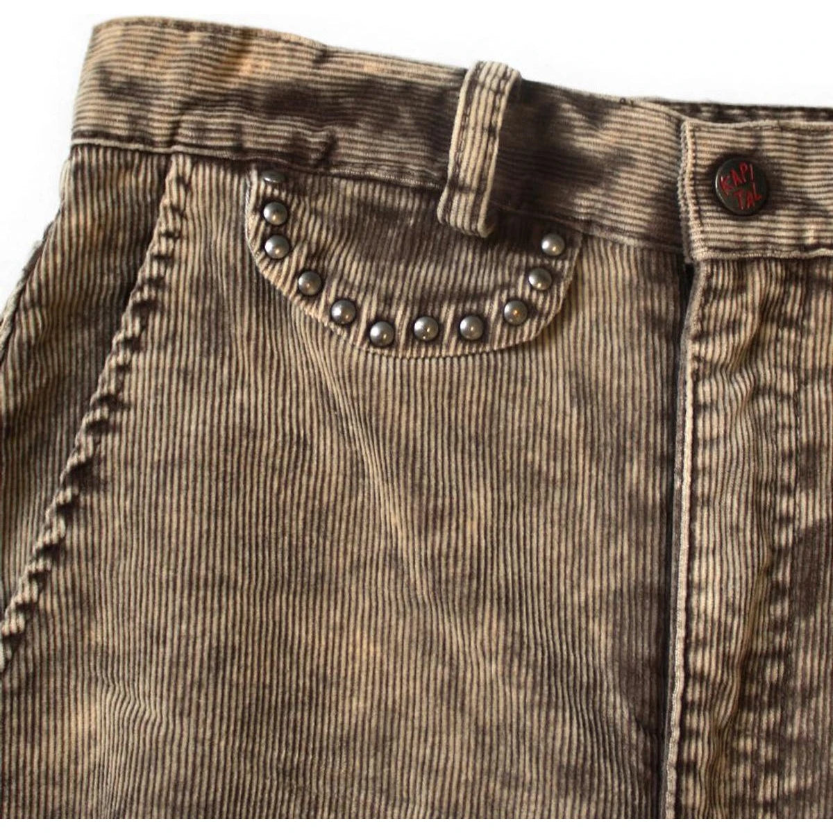 Kapital 14W Corduroy Boogie Day High Waist Maxi Skirt (Dirty Dyed)