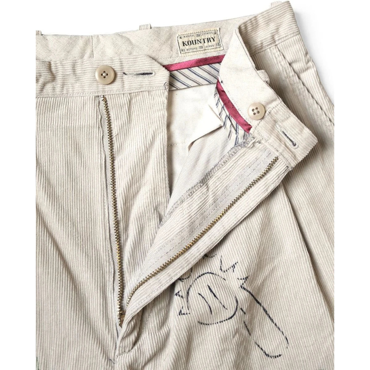 Kapital 14W Corduroy Ivy Shorts (Memorial Paint Model)
