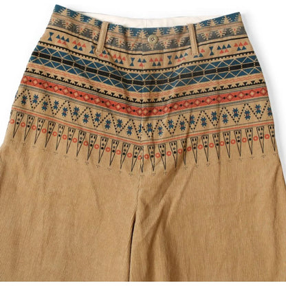 Kapital 14W Corduroy Tapered Baggy Pants (Town Craft Tribe Pattern)