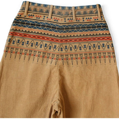 Kapital 14W Corduroy Tapered Baggy Pants (Town Craft Tribe Pattern)