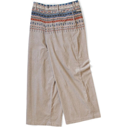 Kapital 14Wale Corduroy Tapered Pants (Town Craft Tribe Pattern)