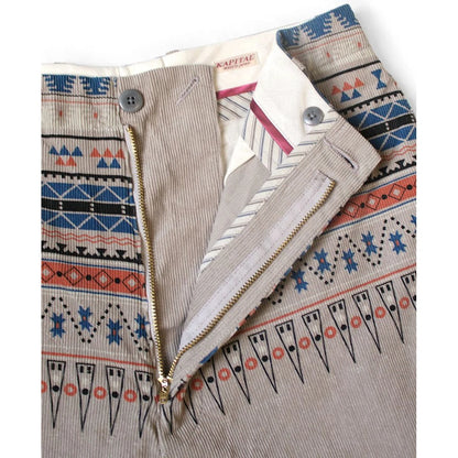 Kapital 14Wale Corduroy Tapered Pants (Town Craft Tribe Pattern)