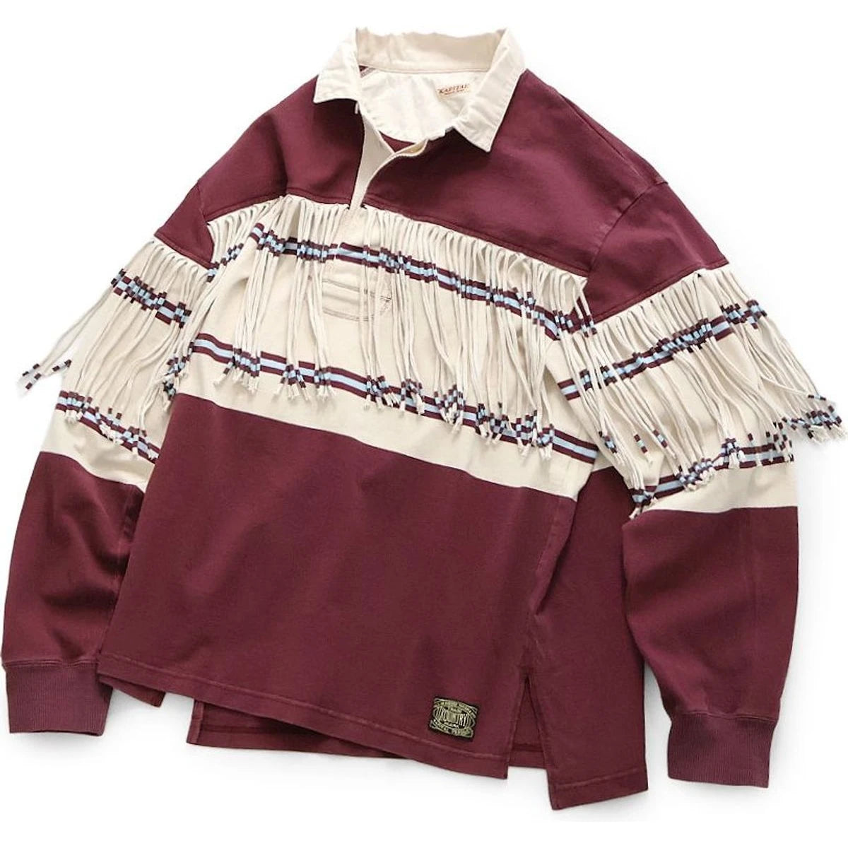 Kapital Panel Border Jersey Fringed Rugby Shirt