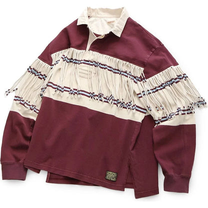 Kapital Panel Border Jersey Fringed Rugby Shirt