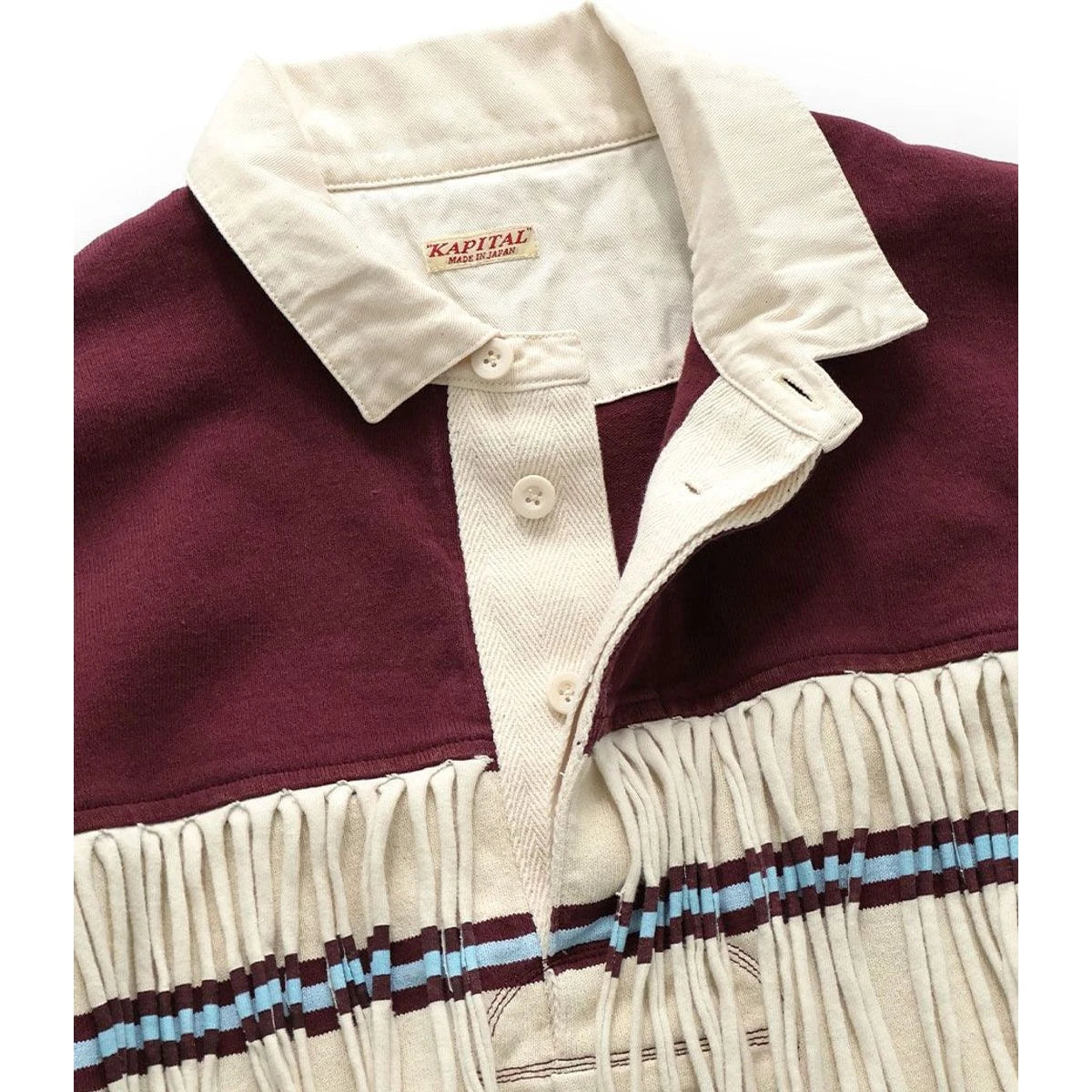 Kapital Panel Border Jersey Fringed Rugby Shirt