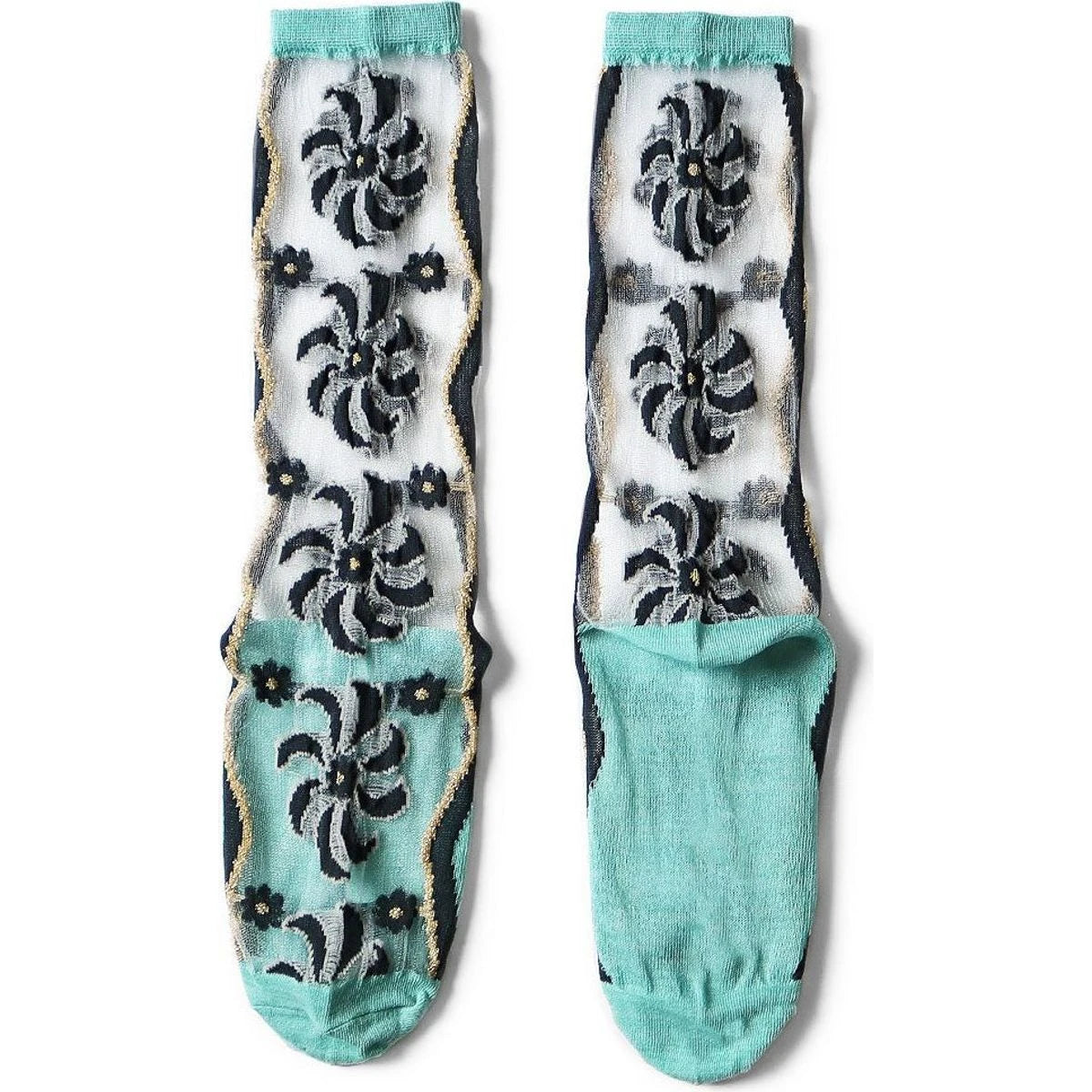 Kapital 200 Mulan Quilt Pattern See Through Socks