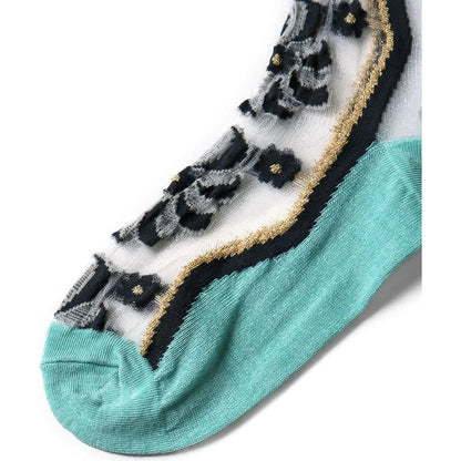Kapital 200 Mulan Quilt Pattern See Through Socks