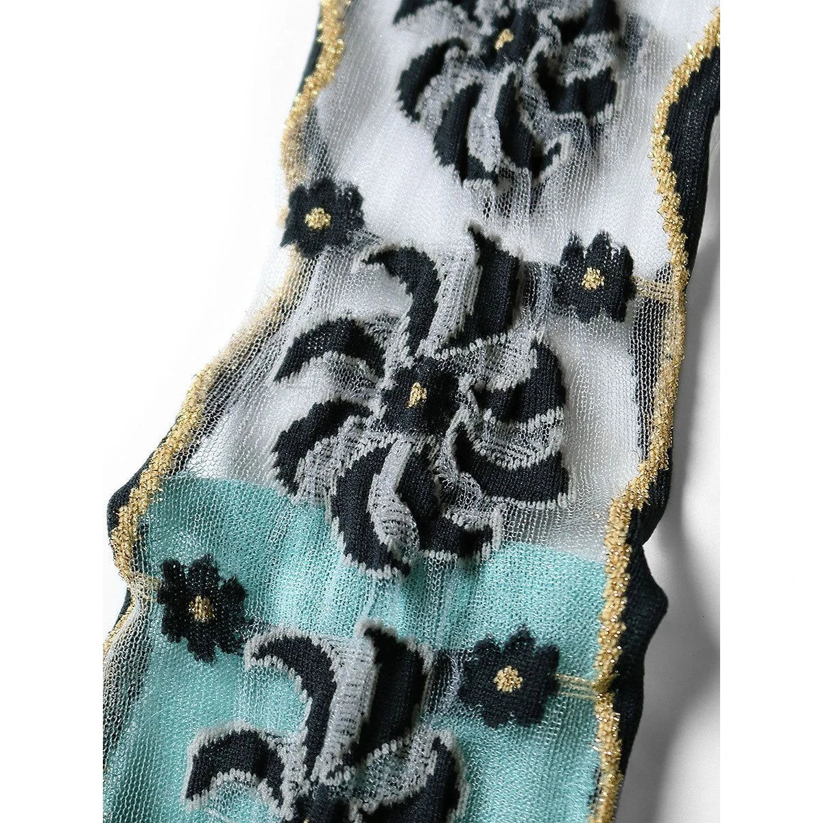 Kapital 200 Mulan Quilt Pattern See Through Socks