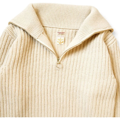 Kapital 3G Wool Ribbed Zip Up Pullover