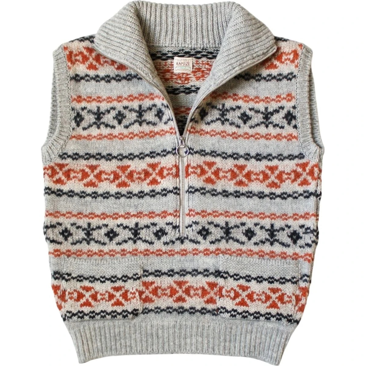 Kapital 3G Wool Yellowknife Fair Isle Half Zip Vest