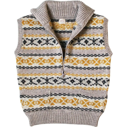 Kapital 3G Wool Yellowknife Fair Isle Half Zip Vest