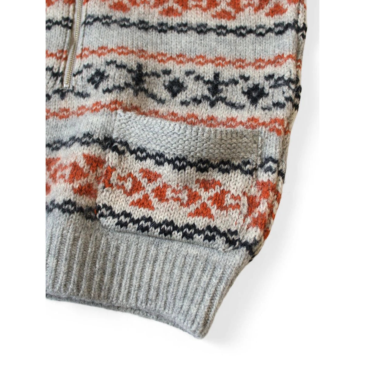 Kapital 3G Wool Yellowknife Fair Isle Half Zip Vest