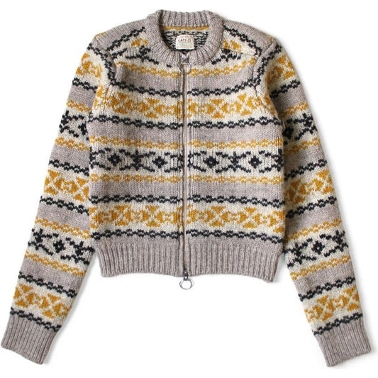 Kapital 3G Wool Yellowknife Fair Isle Zip Short Cardigan