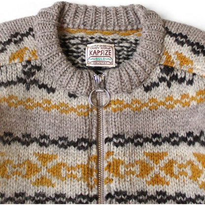 Kapital 3G Wool Yellowknife Fair Isle Zip Short Cardigan