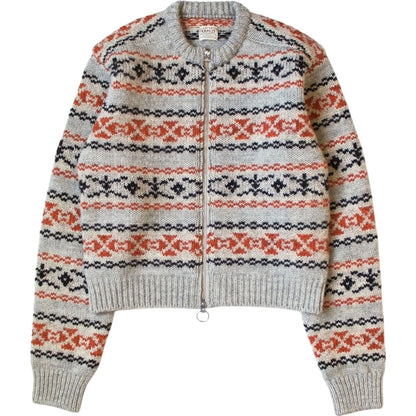 Kapital 3G Wool Yellowknife Fair Isle Zip Short Cardigan