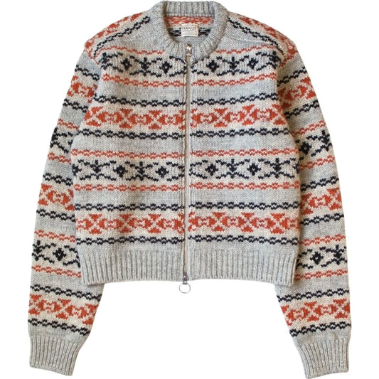 Kapital 3G Wool Yellowknife Fair Isle Zip Short Cardigan