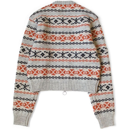 Kapital 3G Wool Yellowknife Fair Isle Zip Short Cardigan