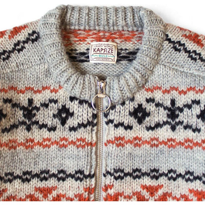 Kapital 3G Wool Yellowknife Fair Isle Zip Short Cardigan