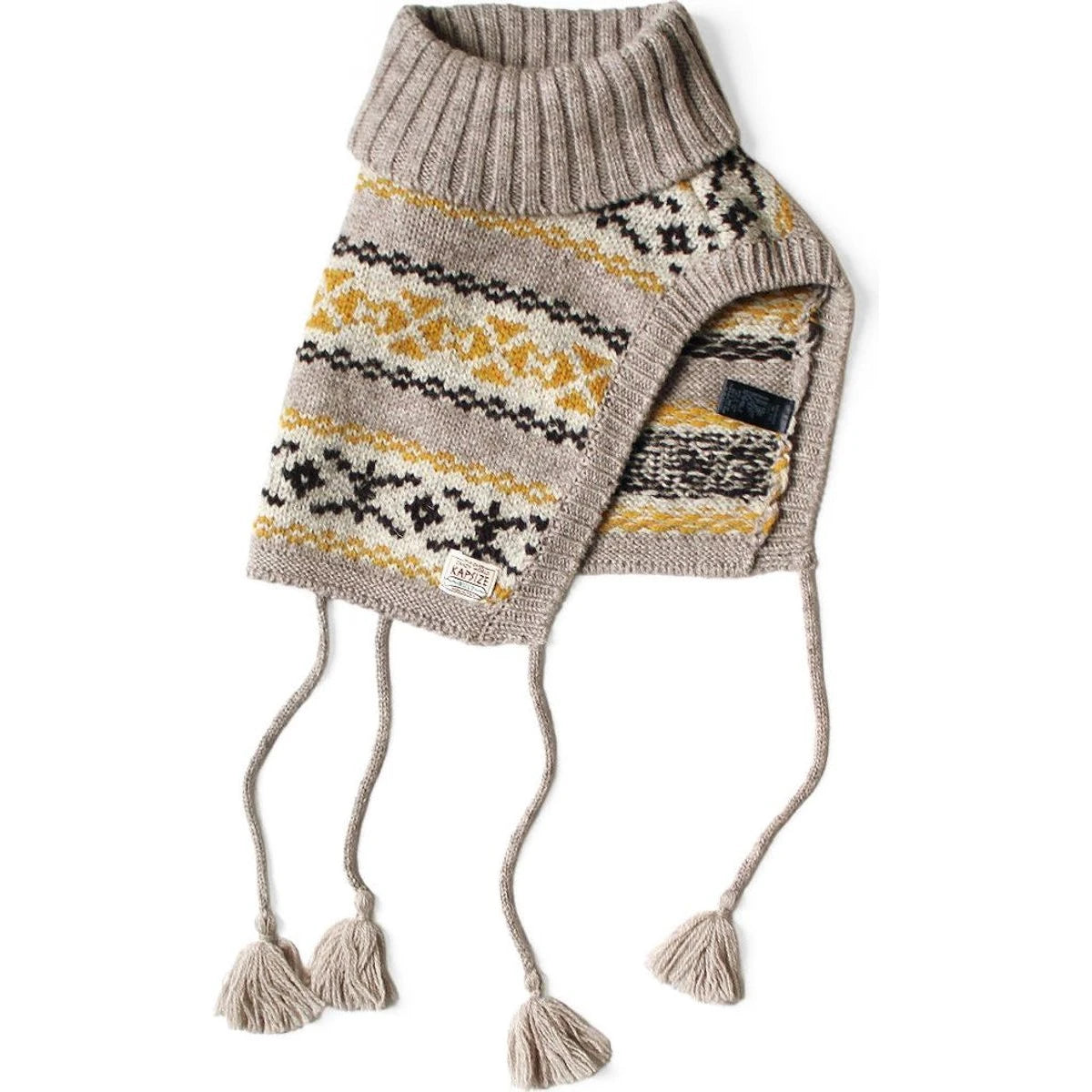 Kapital 3G Yellowknife Fair Isle High Neck Bib Poncho